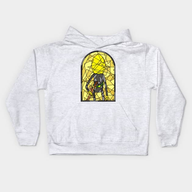 Stained Glass Lemongrab (Lemonblack) Kids Hoodie by gkillerb